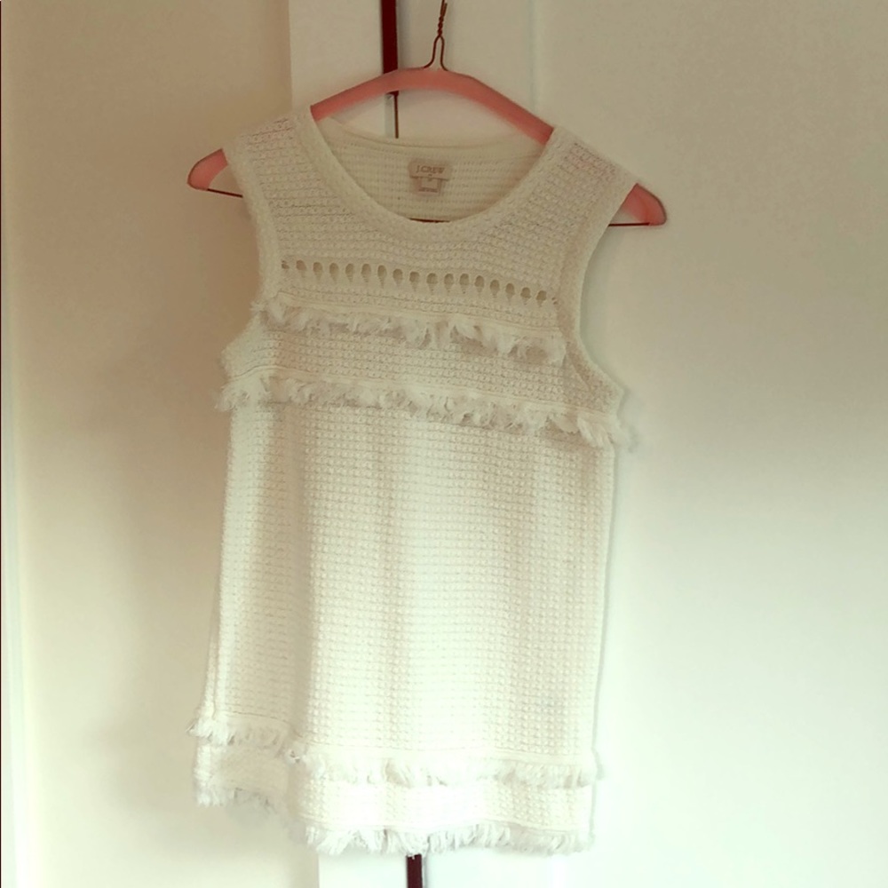 Sweater tank with fringe